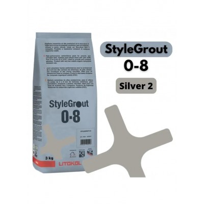 Цементна фуга Litokol StyleGrout 0-8 (Silver 2) 3 кг (SG08SLV20063)